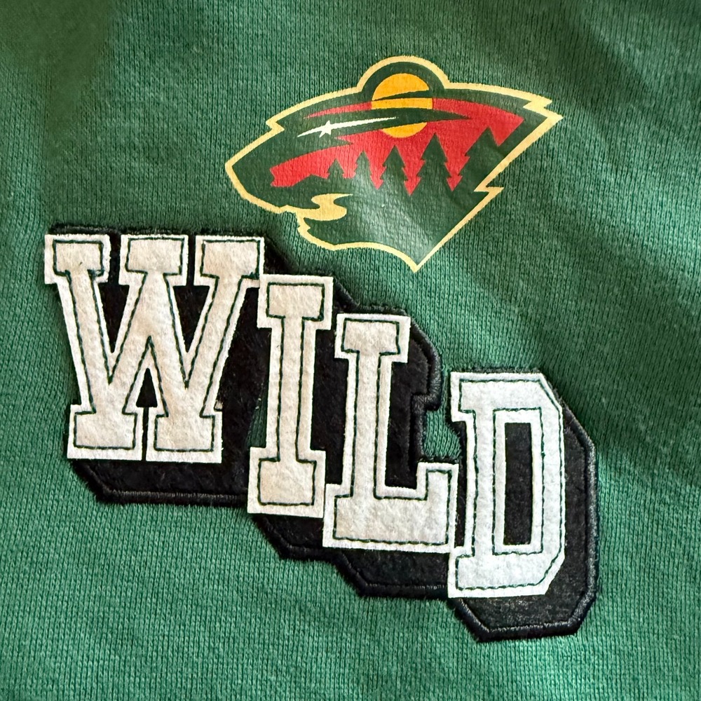 NEW! Erin Andrews Minnesota Wild Hoodie Womens XXL Green Lace-Up Short Pullover - Picture 6 of 10
